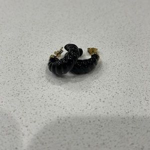 Black Croissant Dome Hoops